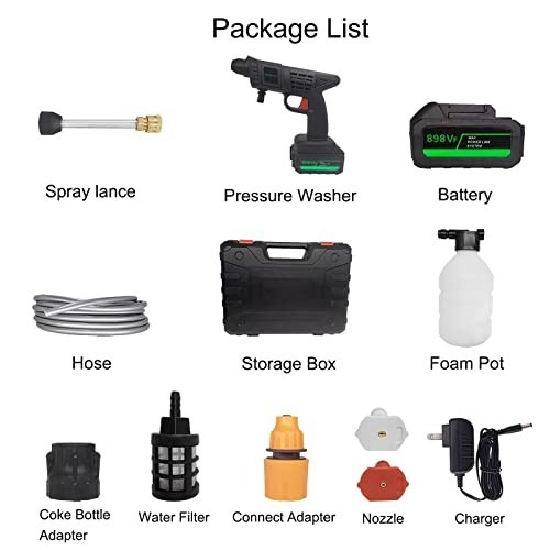 Cordless High Pressure Car Washer Gun Portable Electric Water Jet 21V Battery