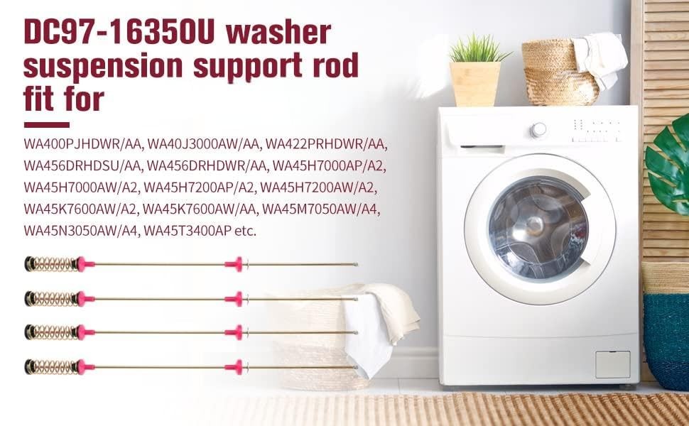 DC97-16350U Upgrade Washer Suspension Rod Kit Fit for Washer WA50R5400AV, WA45H7