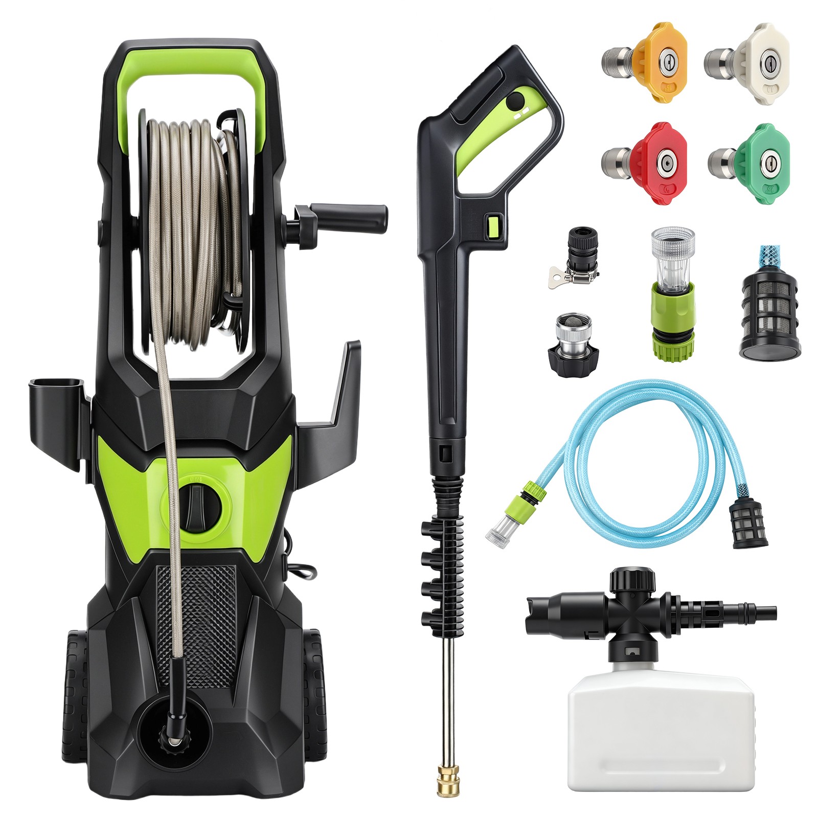 Electric High Pressure Washer 5000PSI 3.2GPM Power Washer With Hose Reel Portabl