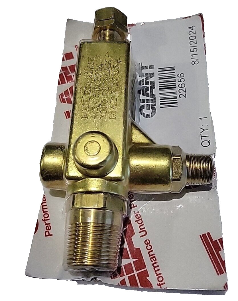 Giant 22656 Unloader Valve, 3000 PSI Max. 6.5 GPM Max. – USA Made