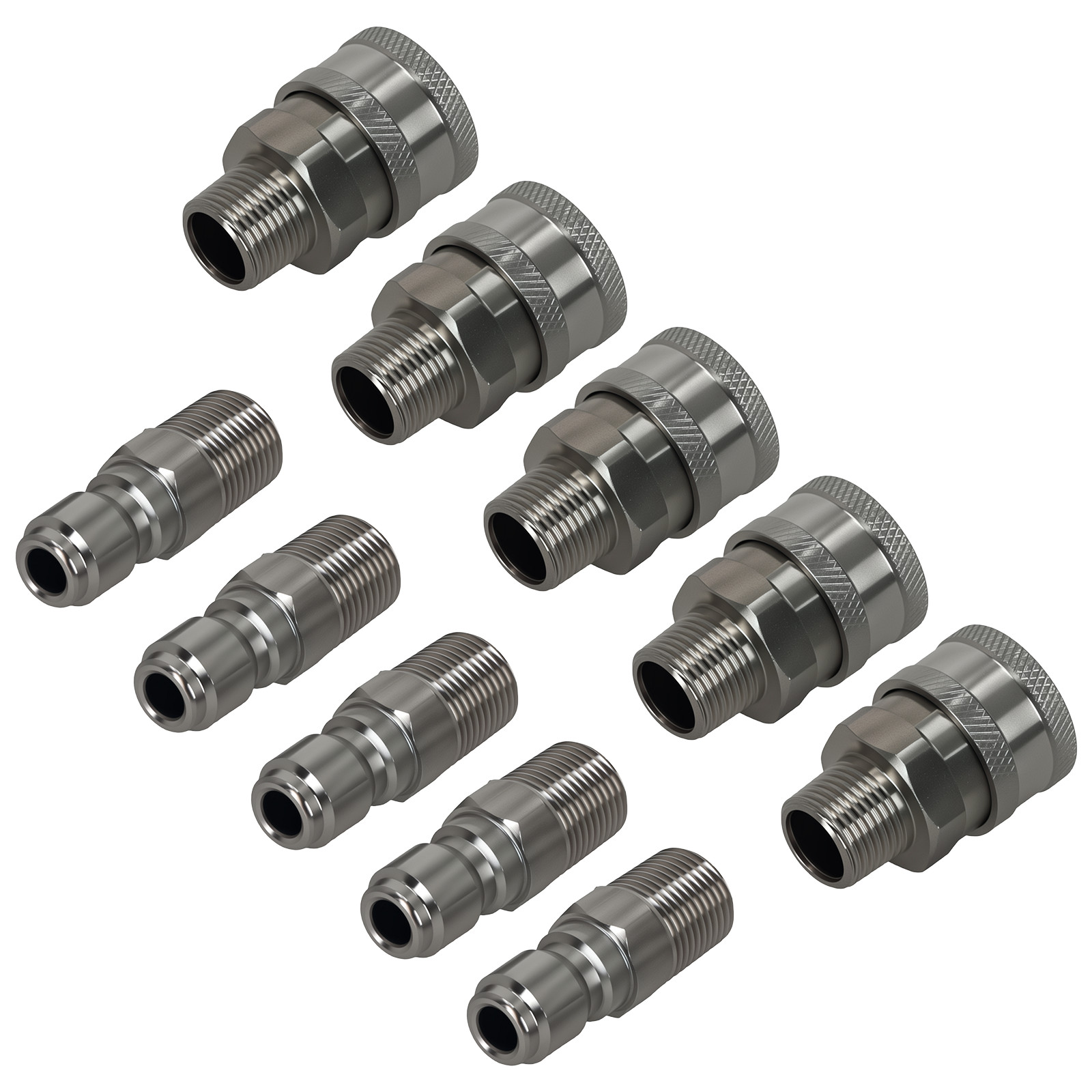 NPT 3/8″ Quick Connect Pressure Washer Adapter Plug Stainless 5000PSI 10 Pcs