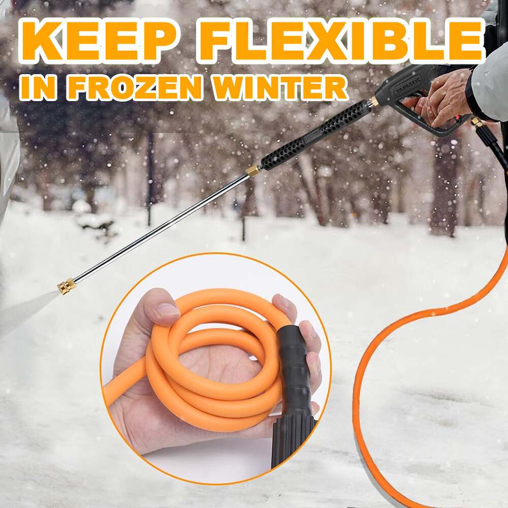YAMATIC Pressure Washer Hose Wear-Resistant Kink Free Power Washer Hose 1/4″ M22
