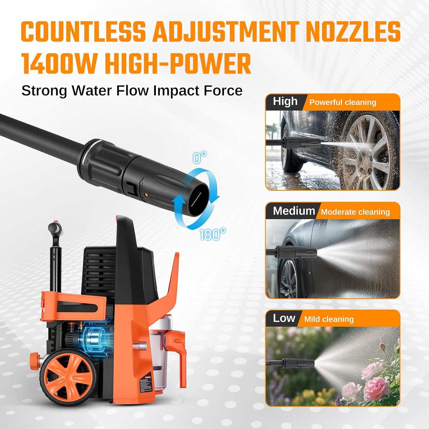 4-In-1 Pressure Washer and Wet/Dry Vacuum, 2800 PSI Max 1.7 GPM Electric Power W