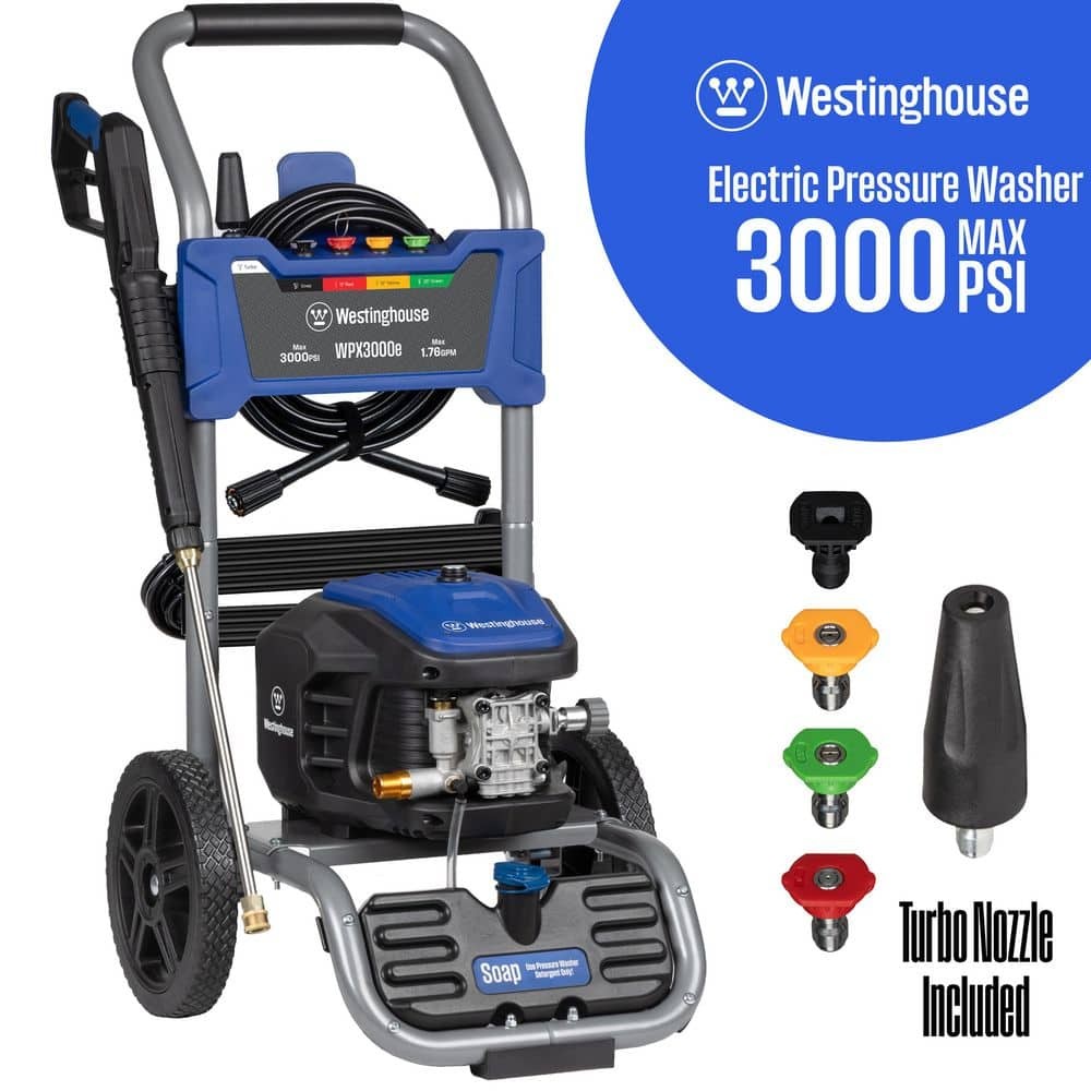 Westinghouse 3000 PSI 1.76 GPM 13 Amp Cold Water Electric Pressure Washer