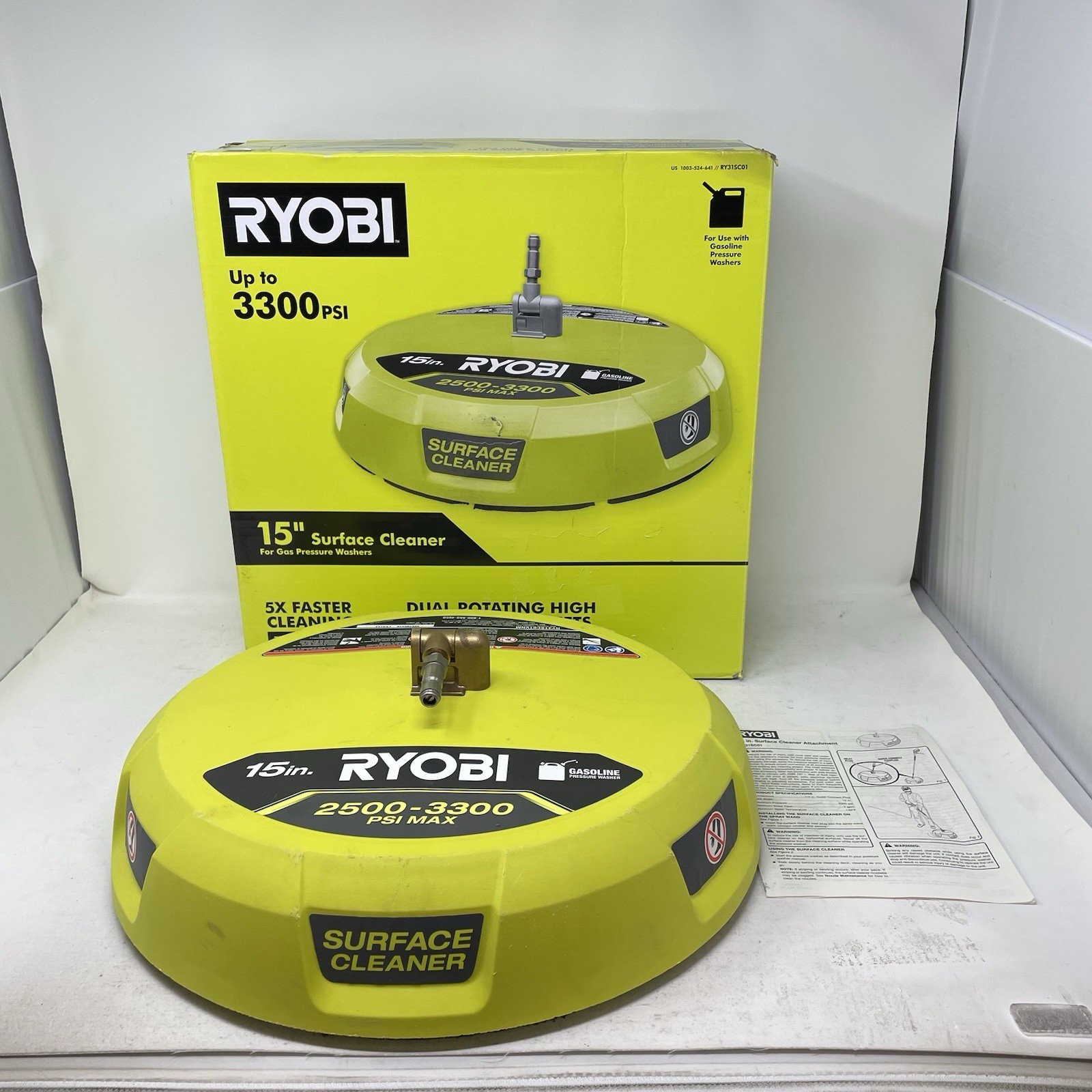 Ryobi RY31SC01 15 in. 3300 PSI Surface Cleaner for Gas Pressure Washer