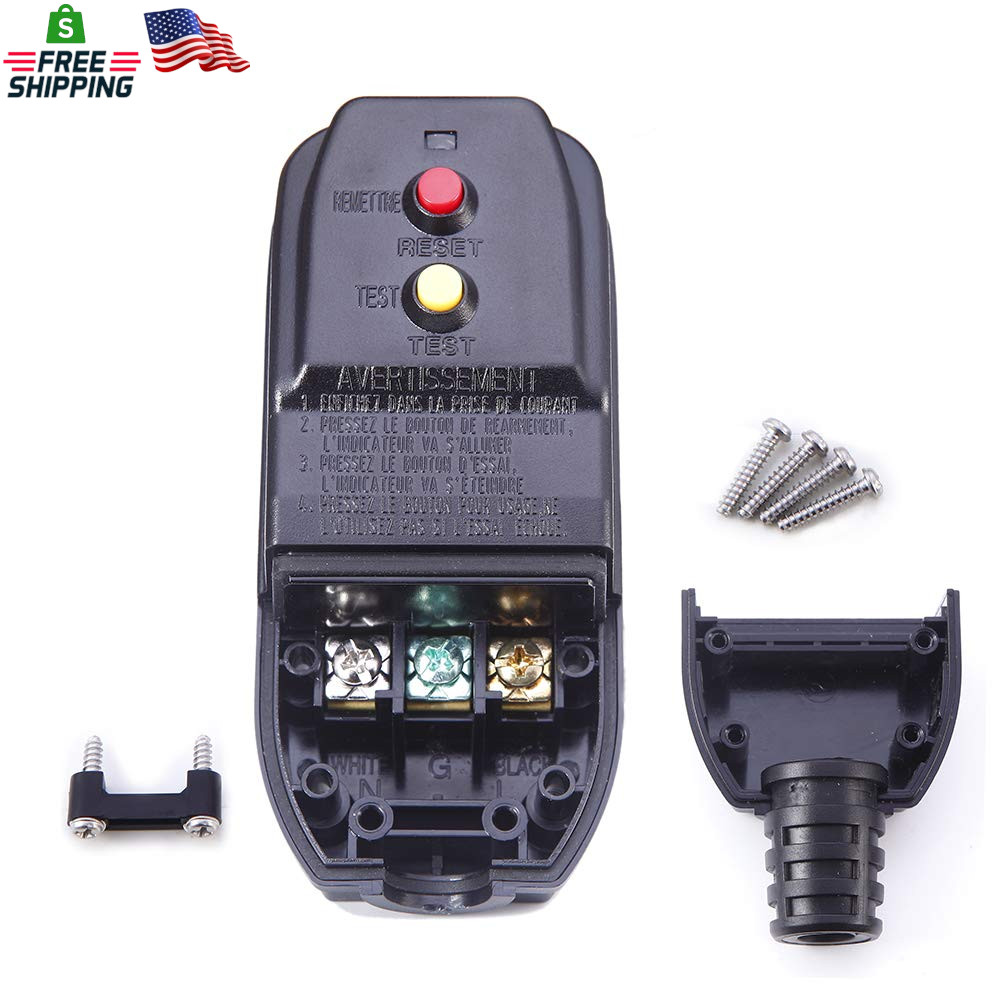 Replacement GFCI Plug for Pressure Washer Pool Pump 15Amp 3 Prong Circuit Breake