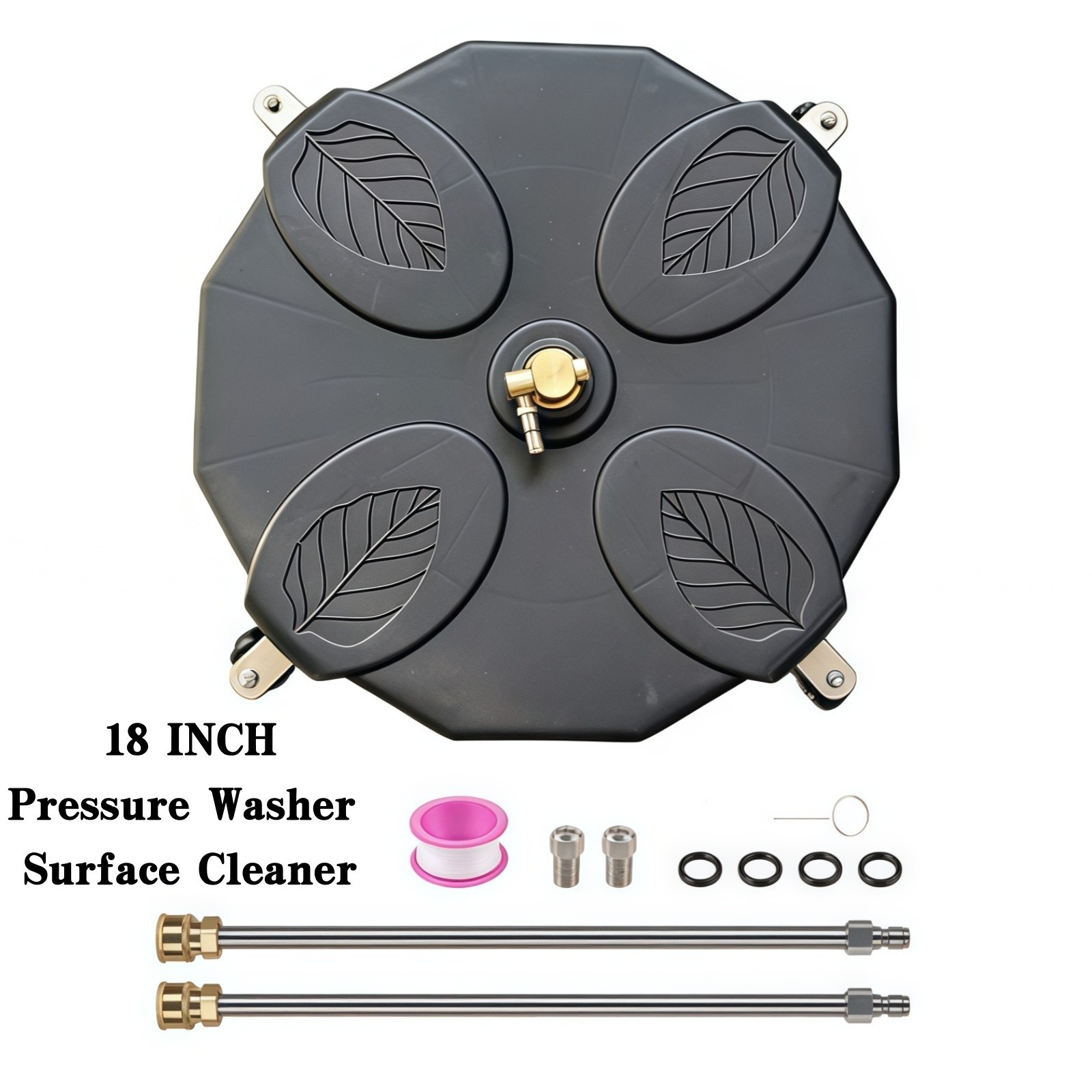 18″ Pressure Washer Surface Cleaner 4200PSI 8.0 GPM 120℉ Cleaning Attachment USA