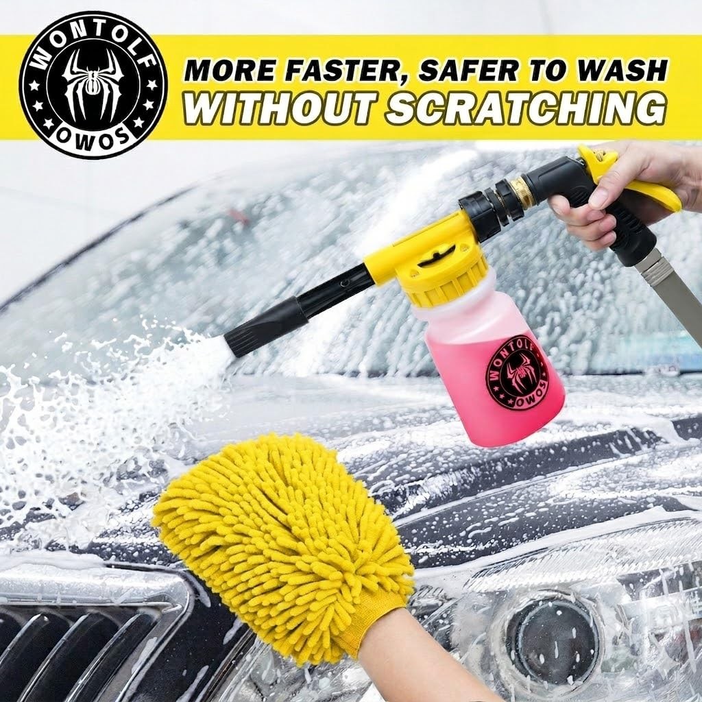 Wontolf Car Wash Foam Gun Foam Sprayer – Foam Cannon Garden Hose- Car Wash Ki…