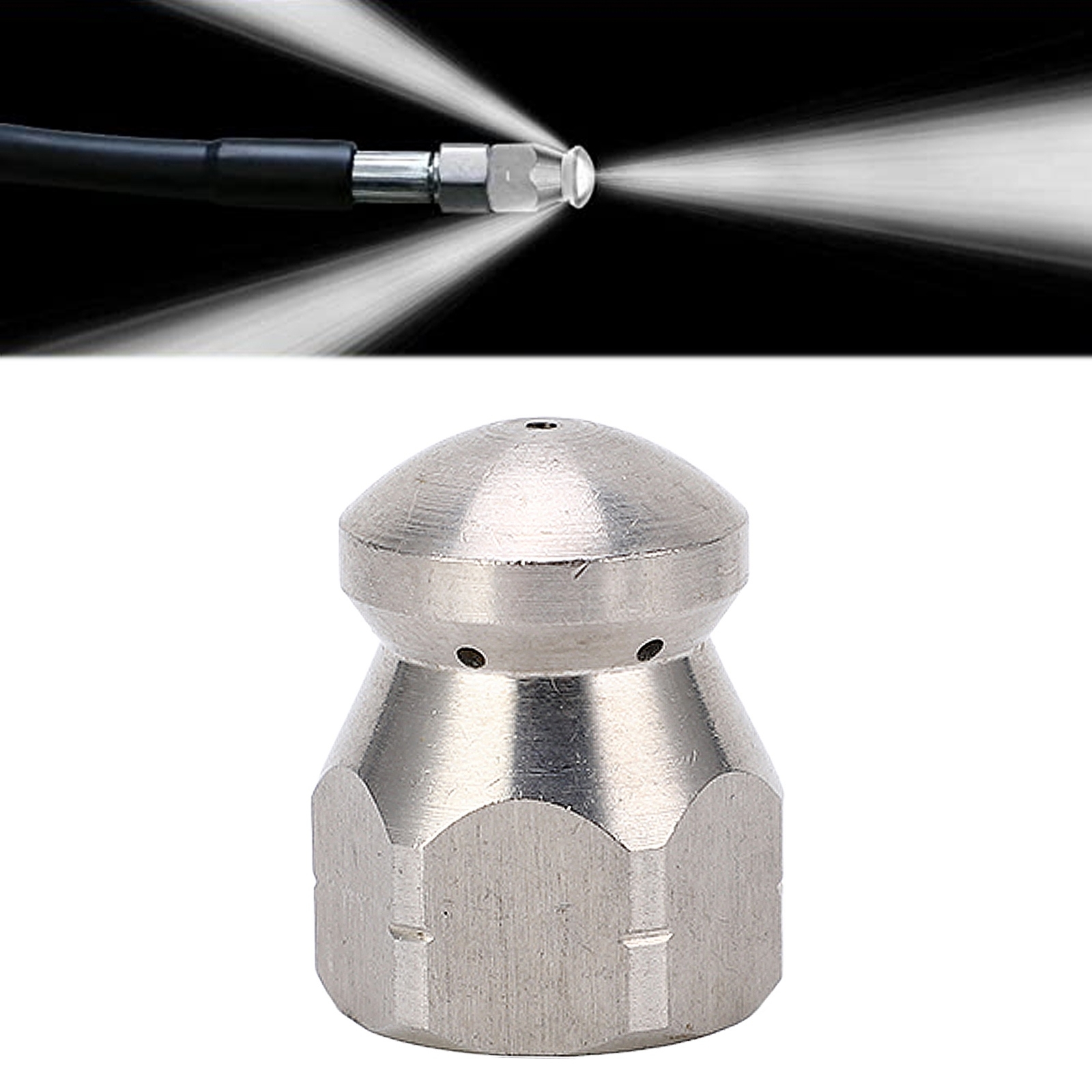 5000PSI 6 Holes G3/8in High Pressure Washer Nozzle Pipe Dredging Cleaning Nozzle