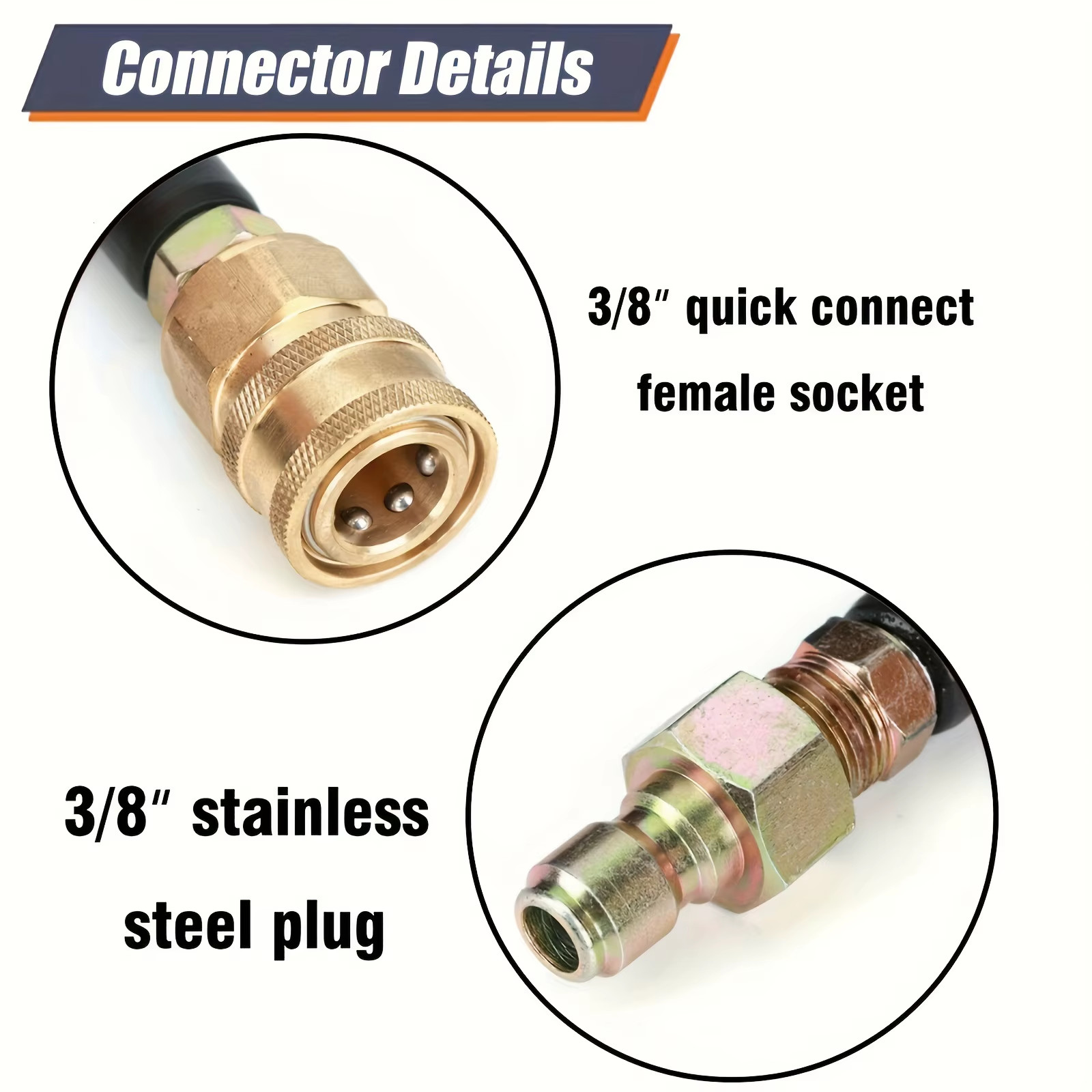 20 M Pressure Washer Hose 3/8 Quick Connection High Pressure Water Cleaning Hose