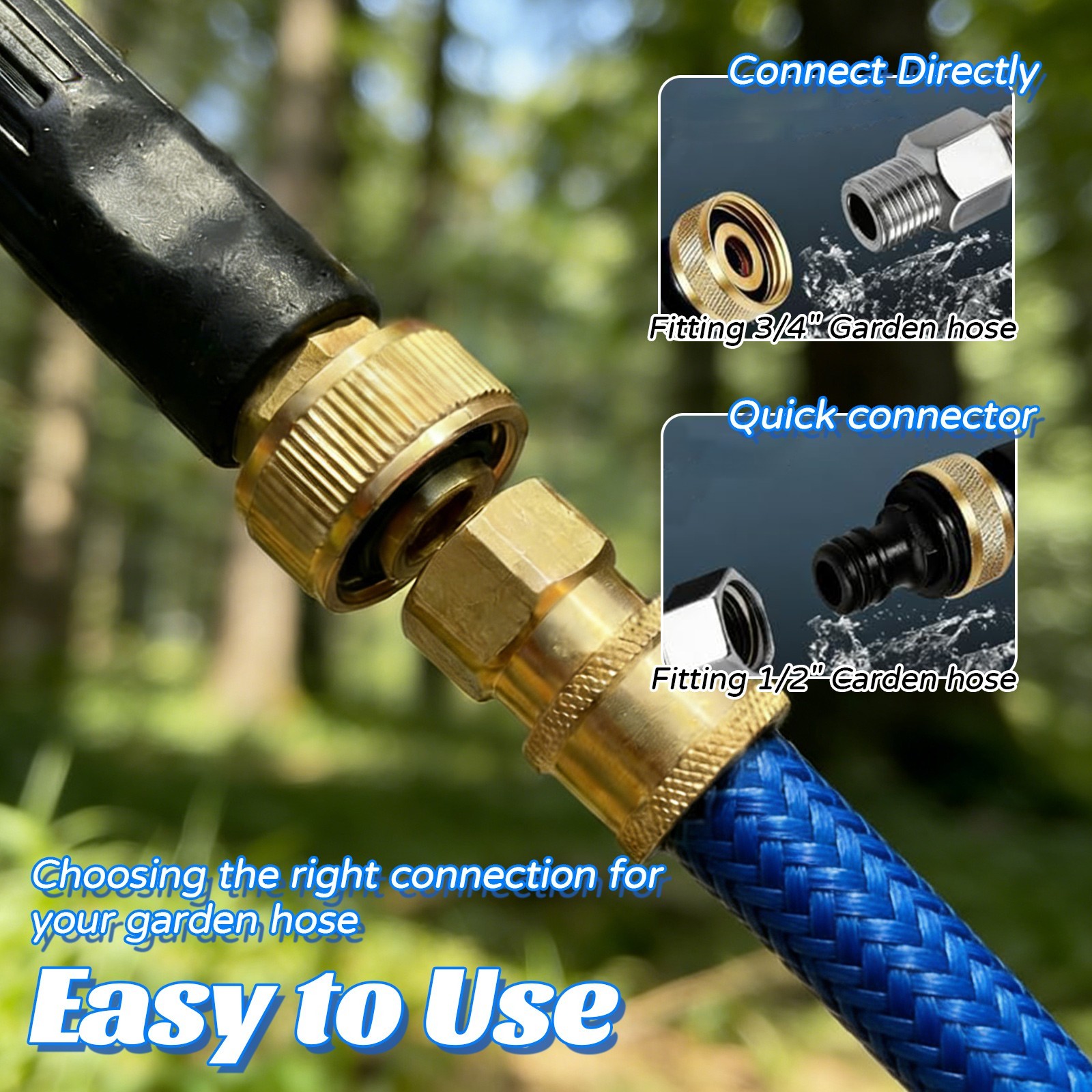 Jet Nozzle Power Washer for Garden Hose with 3 high-pressure nozzles