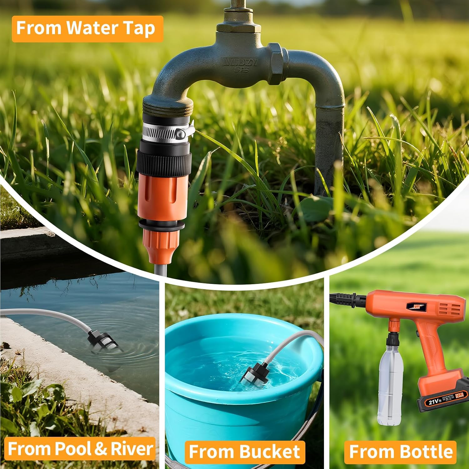 Cordless Pressure Washer, Portable Battery Power Washer Electric Car Pressure Wa