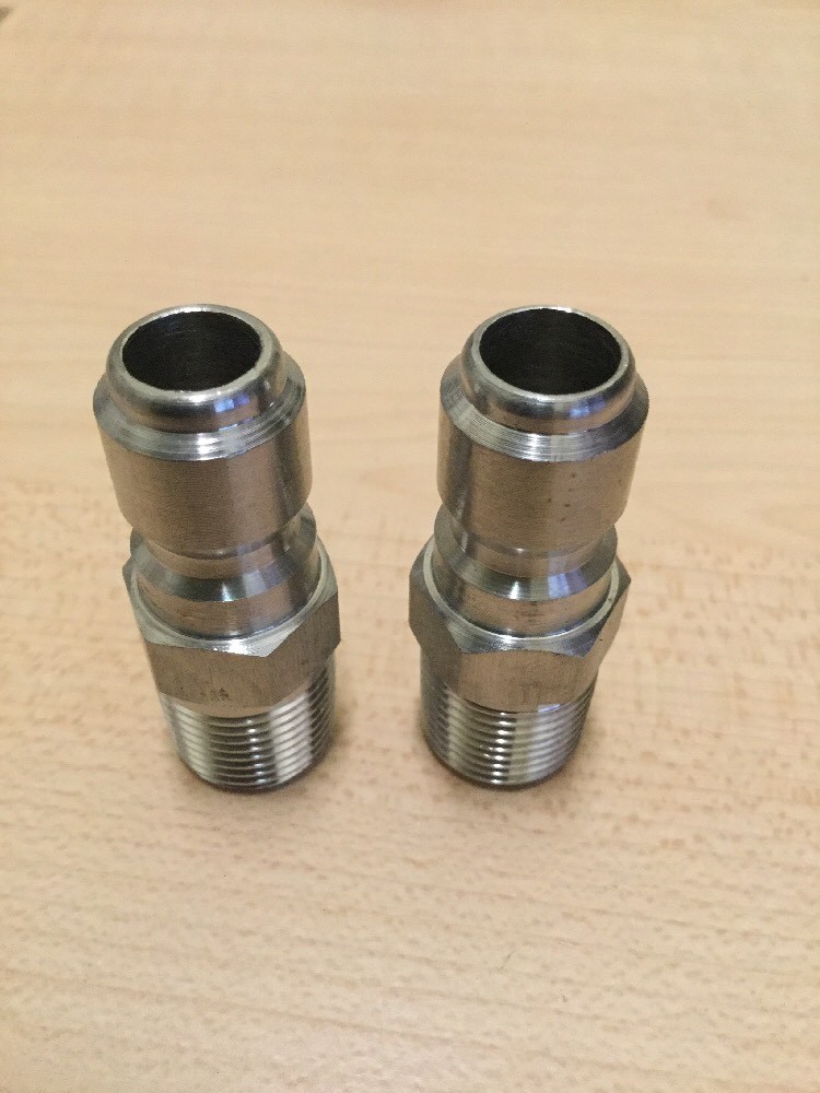 2- Pressure Power Washer Quick Connect Plug 3/8 in MPT x 3/8 in Stainless Steel