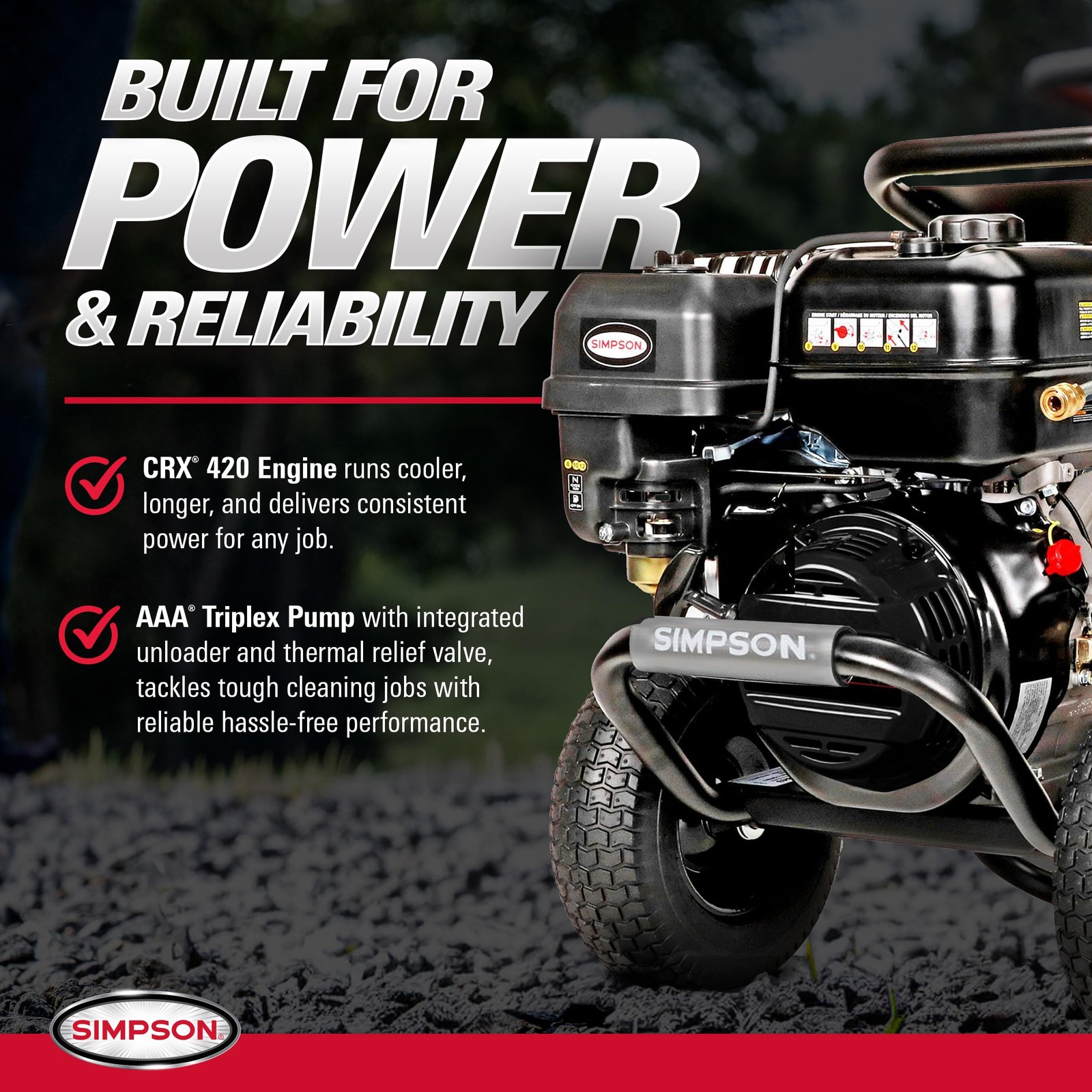 Simpson 4400 PSI Gas Pressure Washer, 4.0 GPM Commercial Power Washer, Cold W…