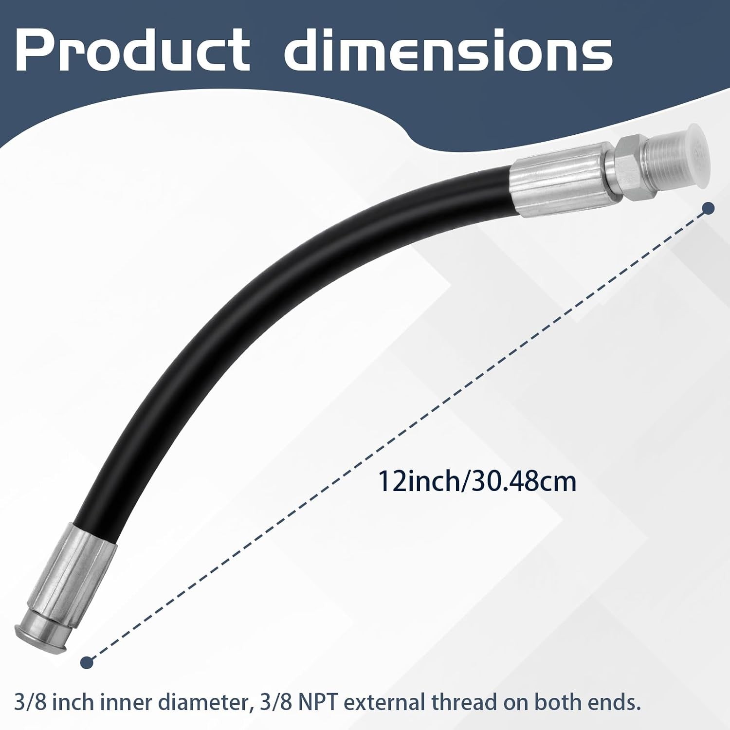 12 Inch 3000 PSI Pressure Washer Pulse Hose – Fit 2600 PSI Excell Devilbiss XR V