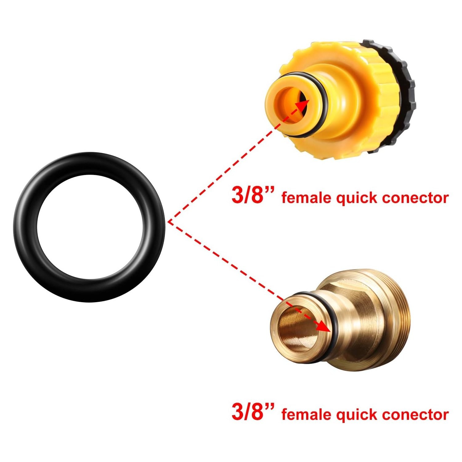 50 Pcs Black Rubber O-Rings for Pressure Washer Quick Connect Adapter Seals
