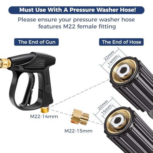 Foam Cannon Dual Connector for Pressure Washer, Industrial Car Nine-Piece Set