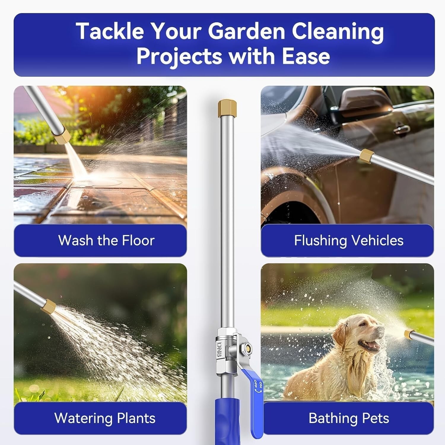 Hydro Jet High Pressure Power Washer Water Spray Gun Nozzle For Garden Car Hose