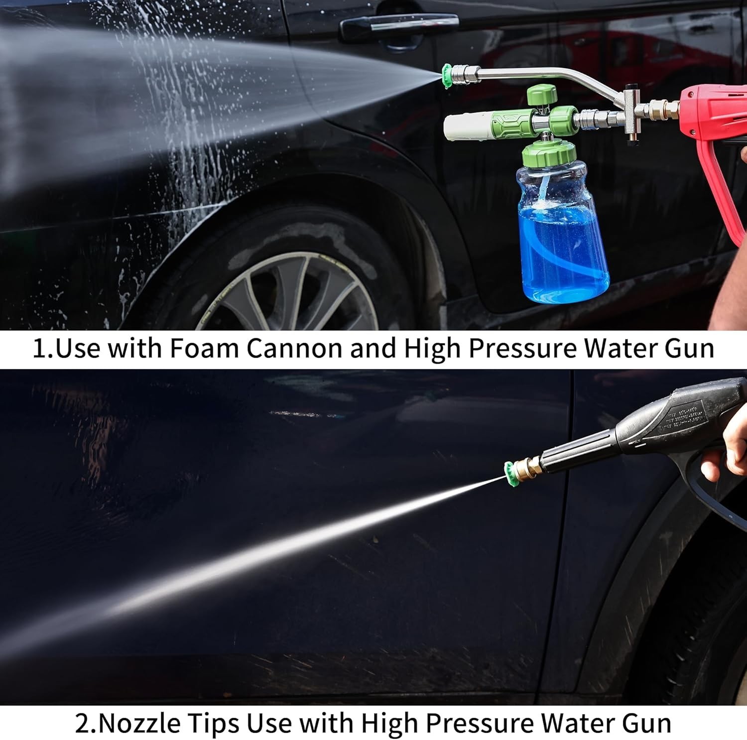 Compatibility Foam Cannon Dual Connector Pressure Washer Adapter 1/4 Quick Co…