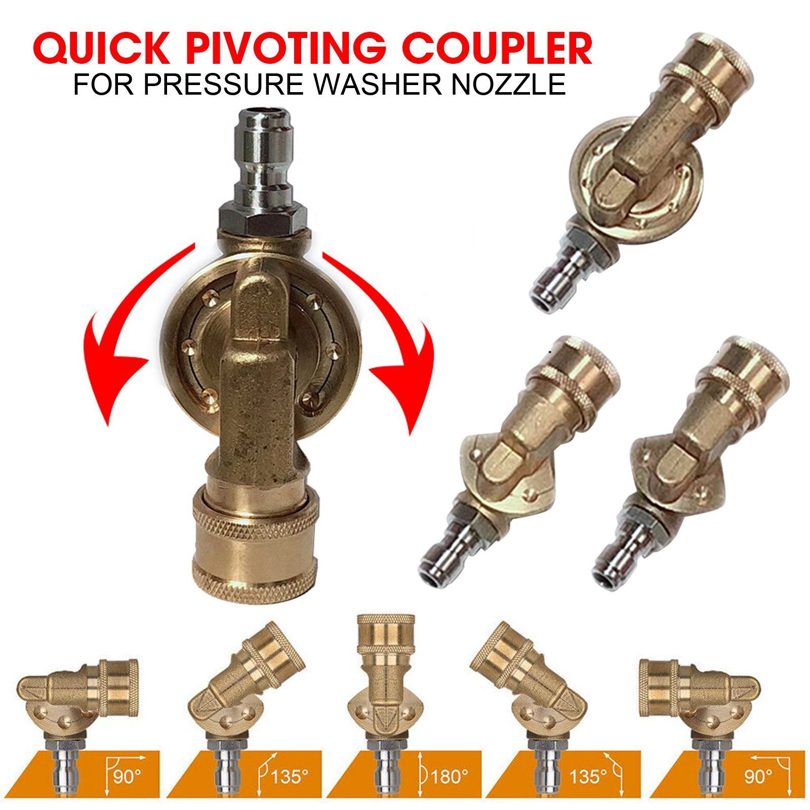 1/4″ Quick Pivoting Coupler for Pressure Washer Nozzle,Gutter Cleaner Attachmet