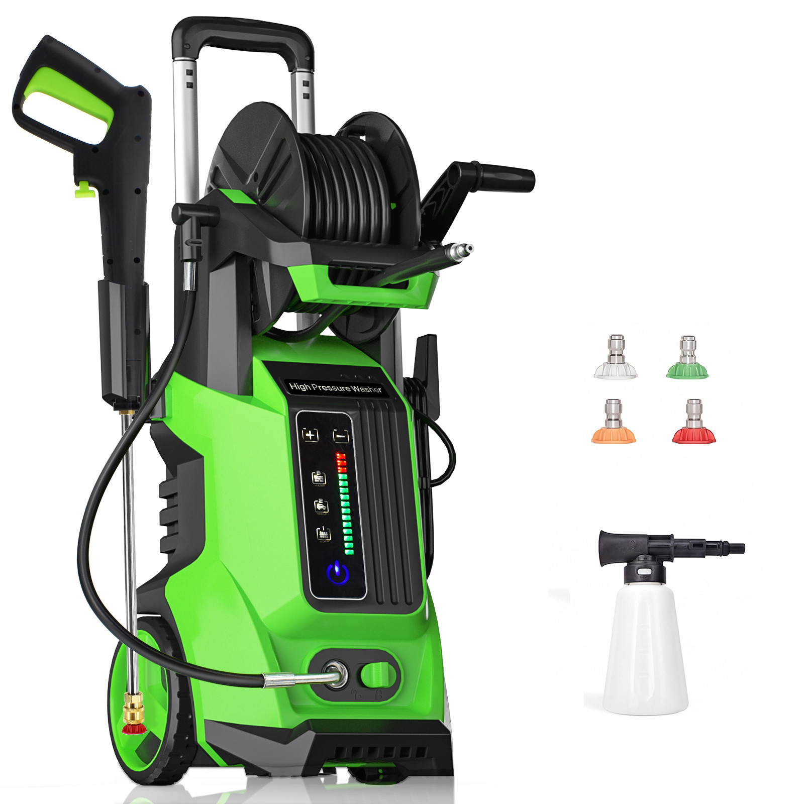 Pressure Washer 4500PSI 4.0GPM with Adj-15-Level Touch Screen For Car, Home deck