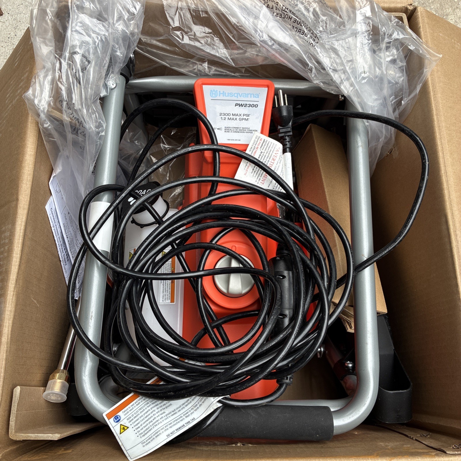 Husqvarna PW2300 Electric Pressure Washer – Broken Handle Part – Works Great