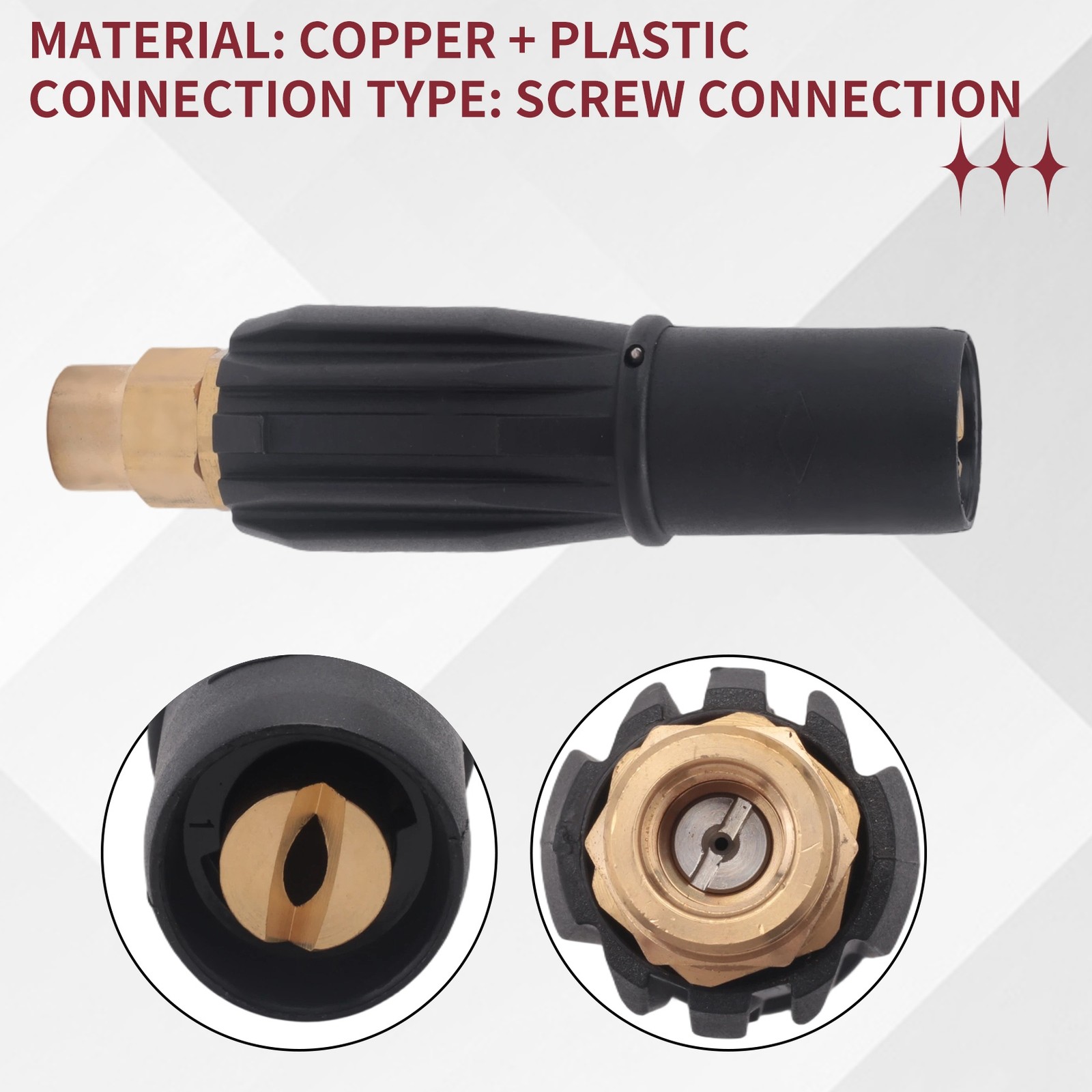 Brass Fan-Shaped Snow Foam Nozzle Self-Priming Nozzle for High Pressure8196