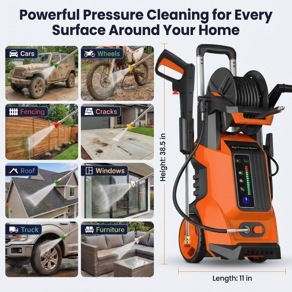 [5200 PSI Pressure Washer] 5200 PSI Electric Pressure Washer | 3.6 GPM Power