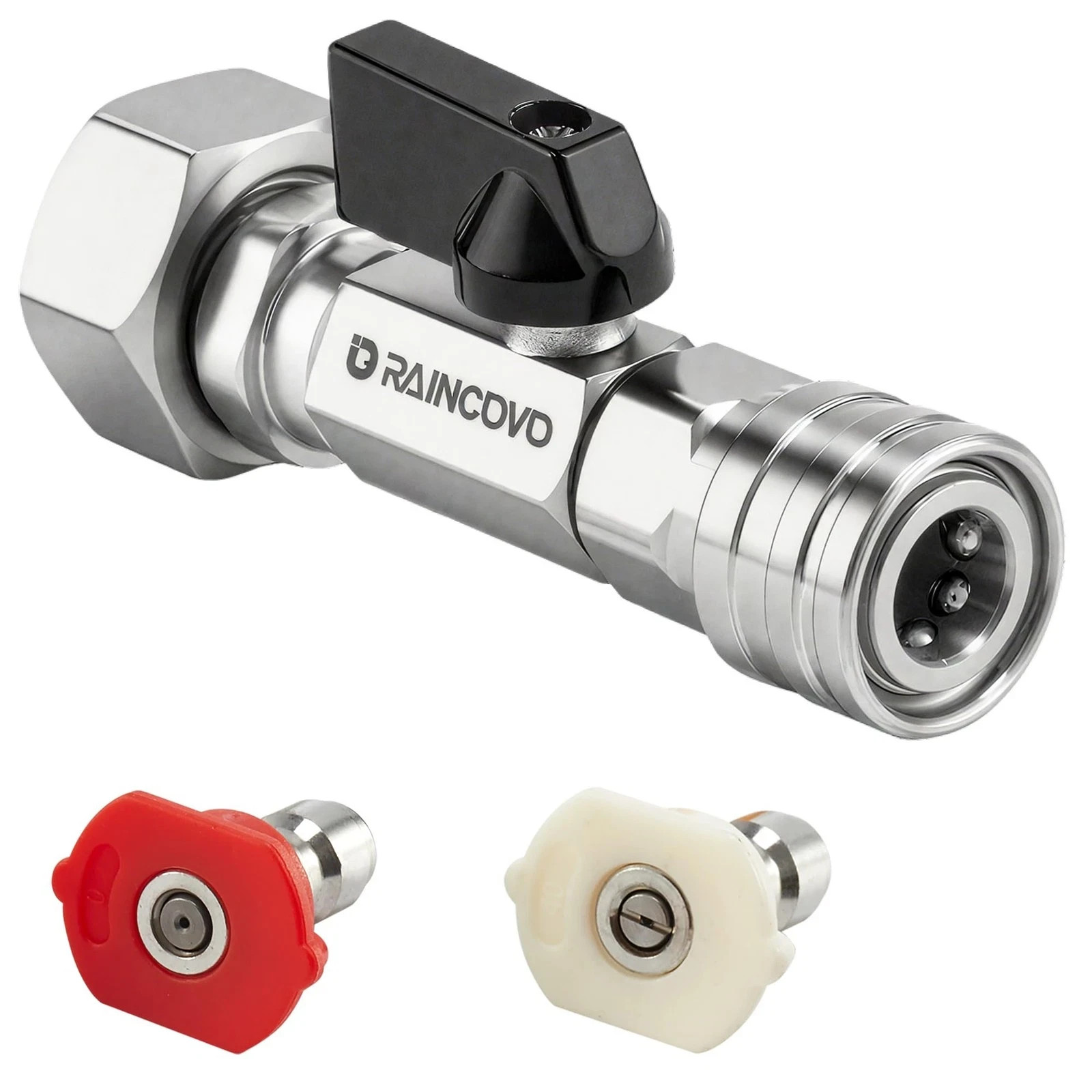 3/4 GHT Garden Hose Shut Off Valve to 1/4 Quick Connect Pressure Washer Adapter