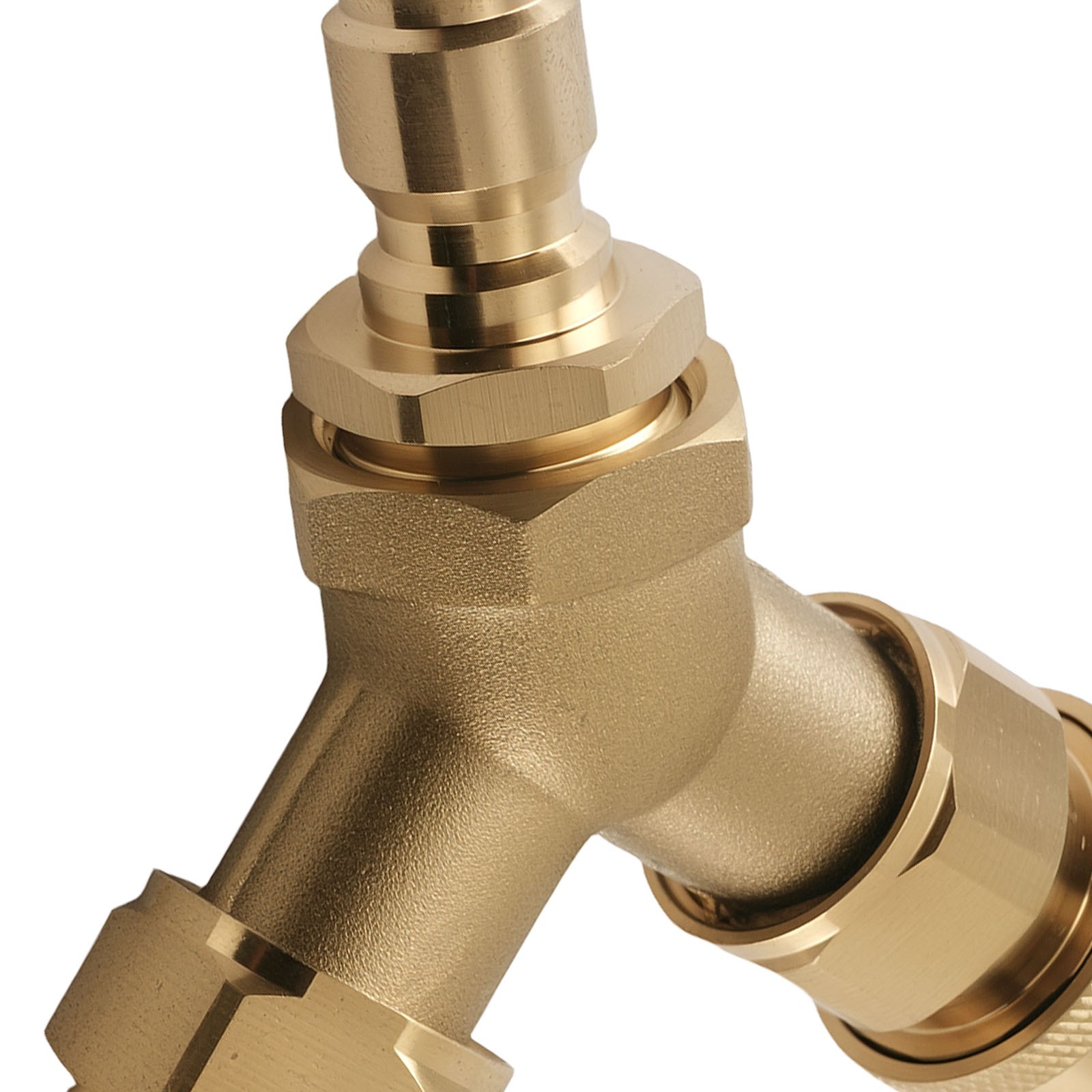Brass Adapter Pressure Washer Tee Y-Shape Dual Gun 3/8” Quick Connect 5000 PSI
