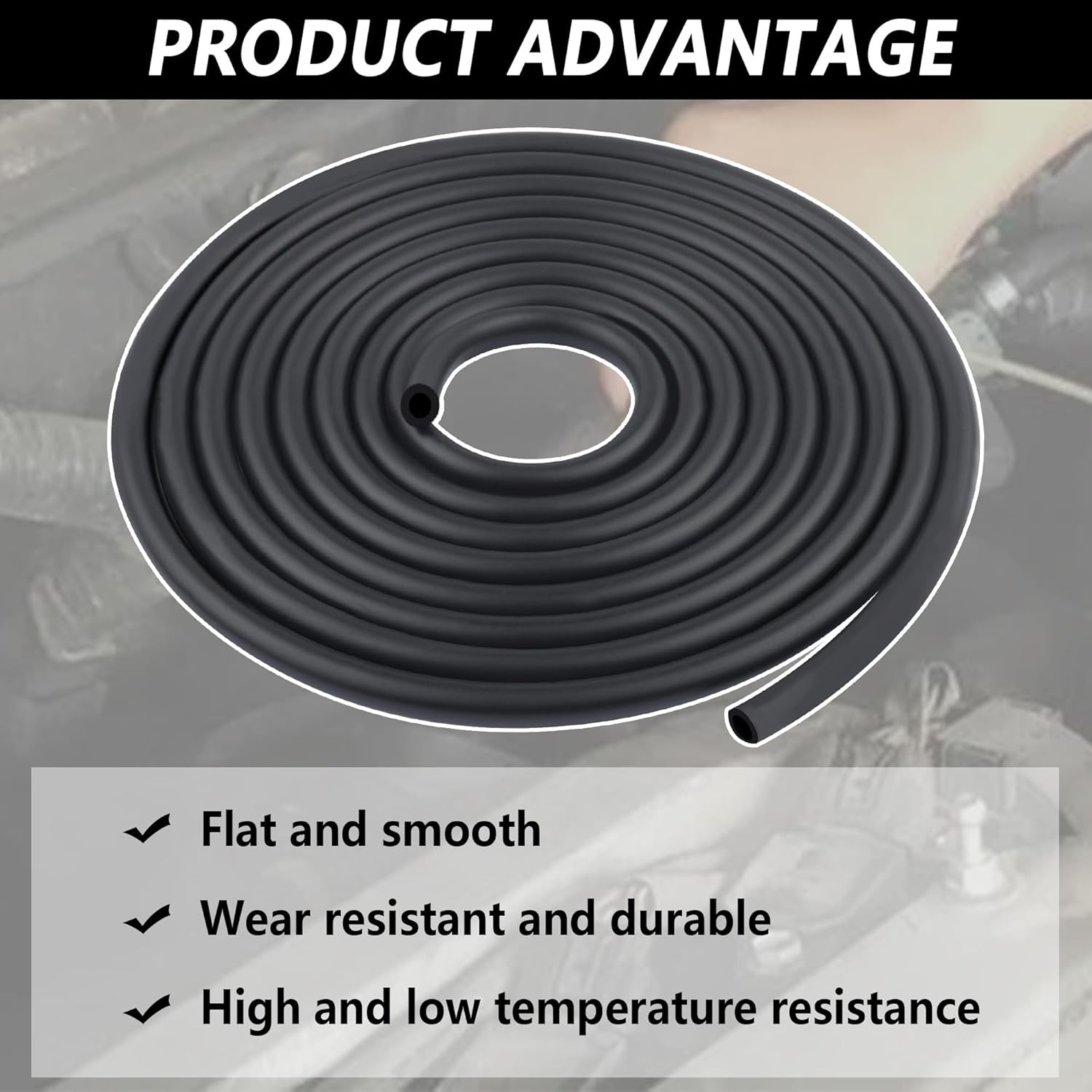 Universal Car Fuel Line Repair Kit with 1/4″ Fuel Hose & 2/5″ Hose Clamp,9.85Ft