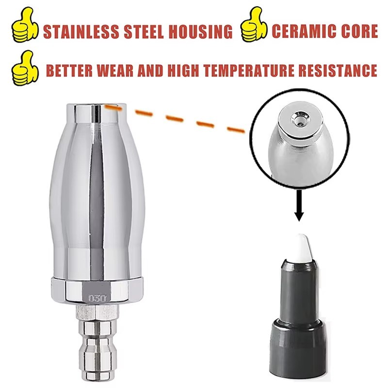 High Pressure Washer 3600PSI Rotating Turbo Nozzle Spray Tip 3.0 GPM 1/4” Quick