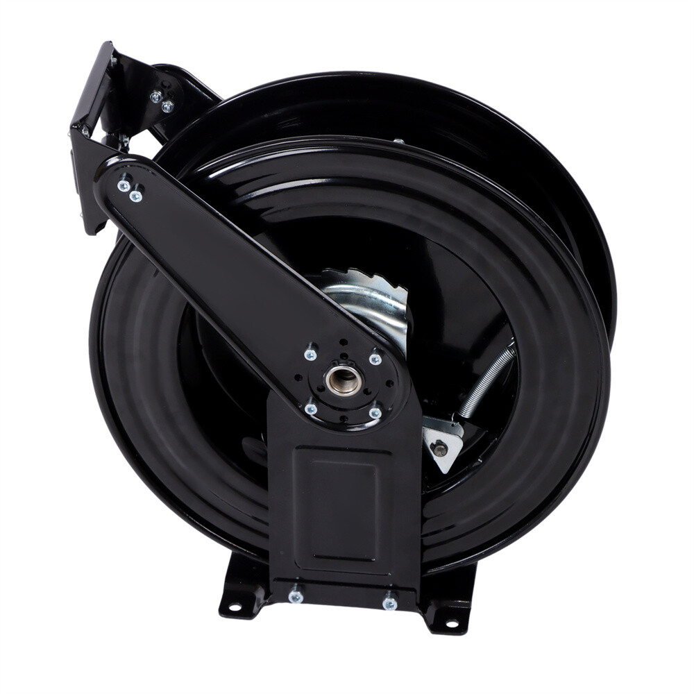 50FT x 3/8″ Heavy Duty Steel Power Washer Hose Reel Dual Arm Auto-Retractable