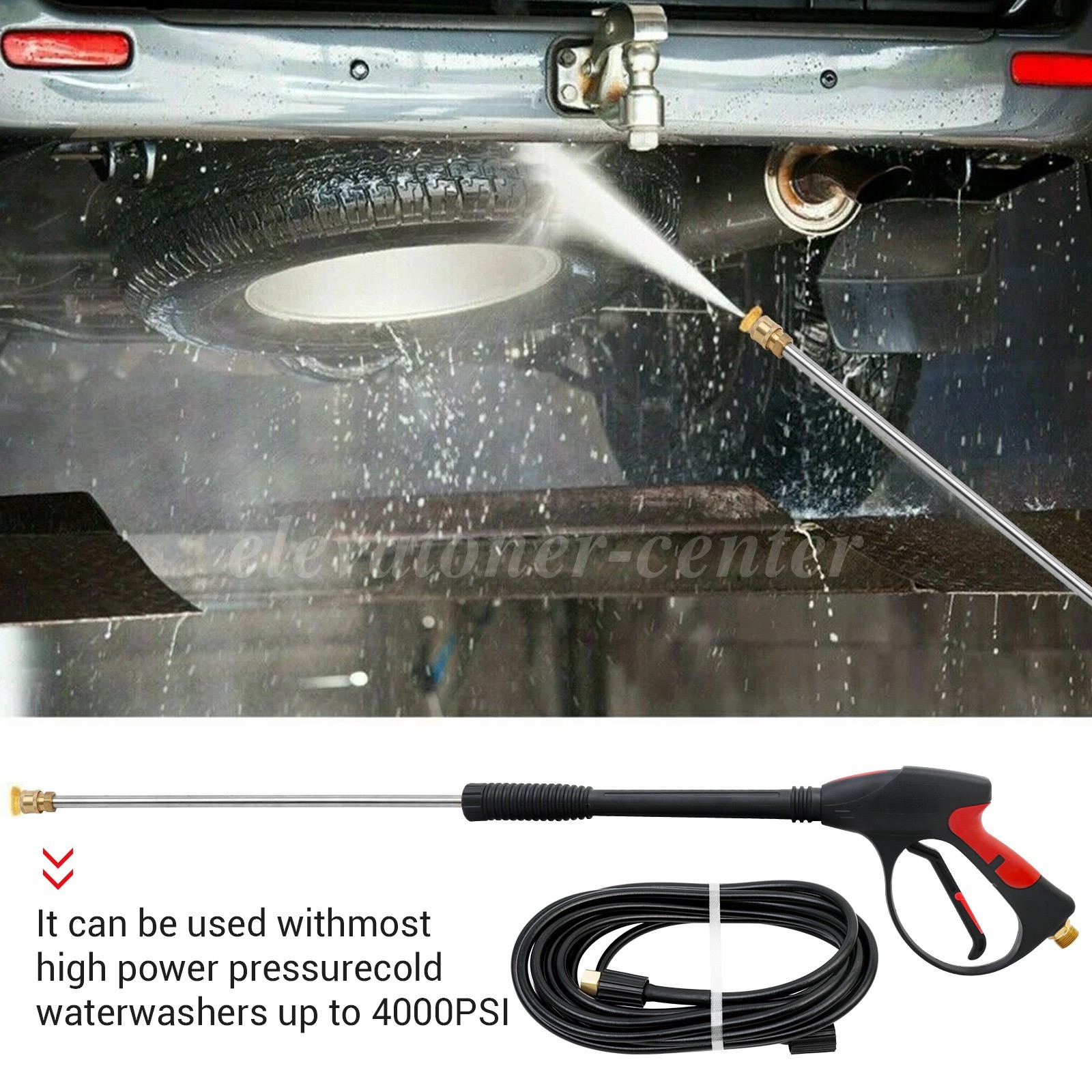 4000PSI 30ft High Pressure Water Spray Gun Portable Car Washer Cleaner Hose Tool