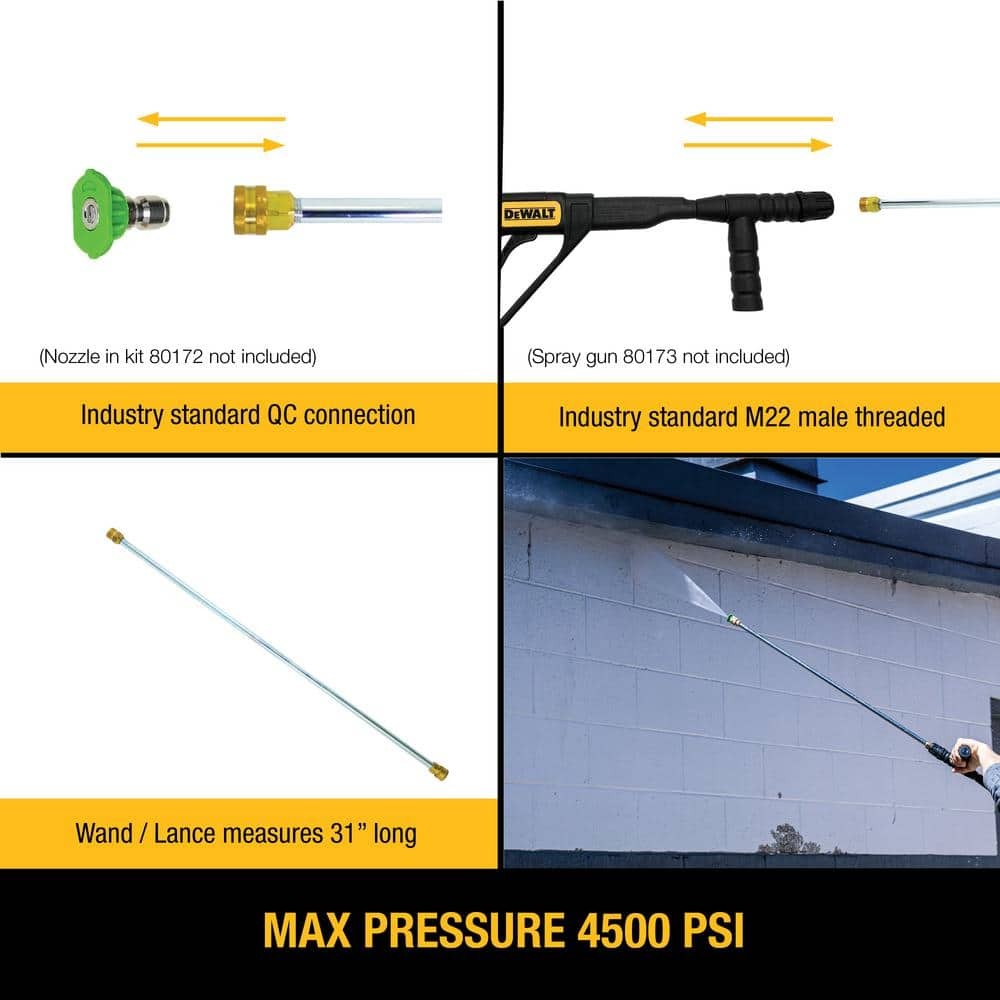 DEWALT 31 in. Pressure Washer Extension Spray Wand w/ 4500 PSI for Cold Water
