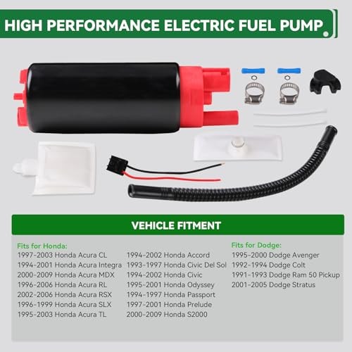 340LPH High Pressure Electric Fuel Pump, 13.5V 43–90 PSI 340LPH for Gasoline