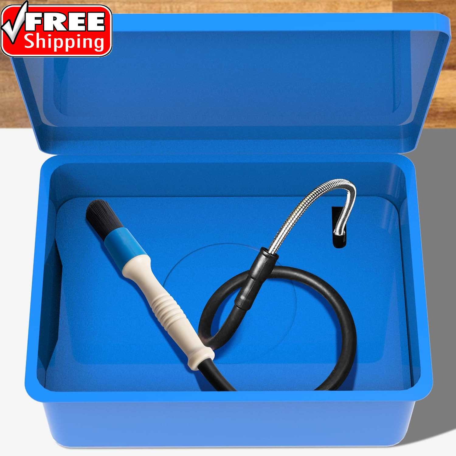 Parts Washer Brush with 31 Inch Hose- Wear Resistant Parts Cleaning Brush- Parts