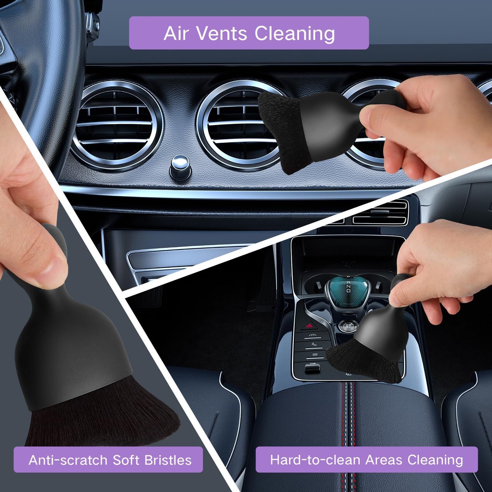 Qydipclin 10pcs Windshield Cleaning Tool Inside Car Window Cleaner Purple