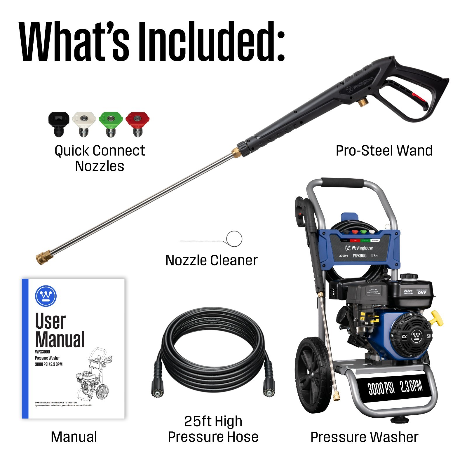 Westinghouse Open Box 3000 PSI 2.3 GPM Gas Powered Pressure Washer