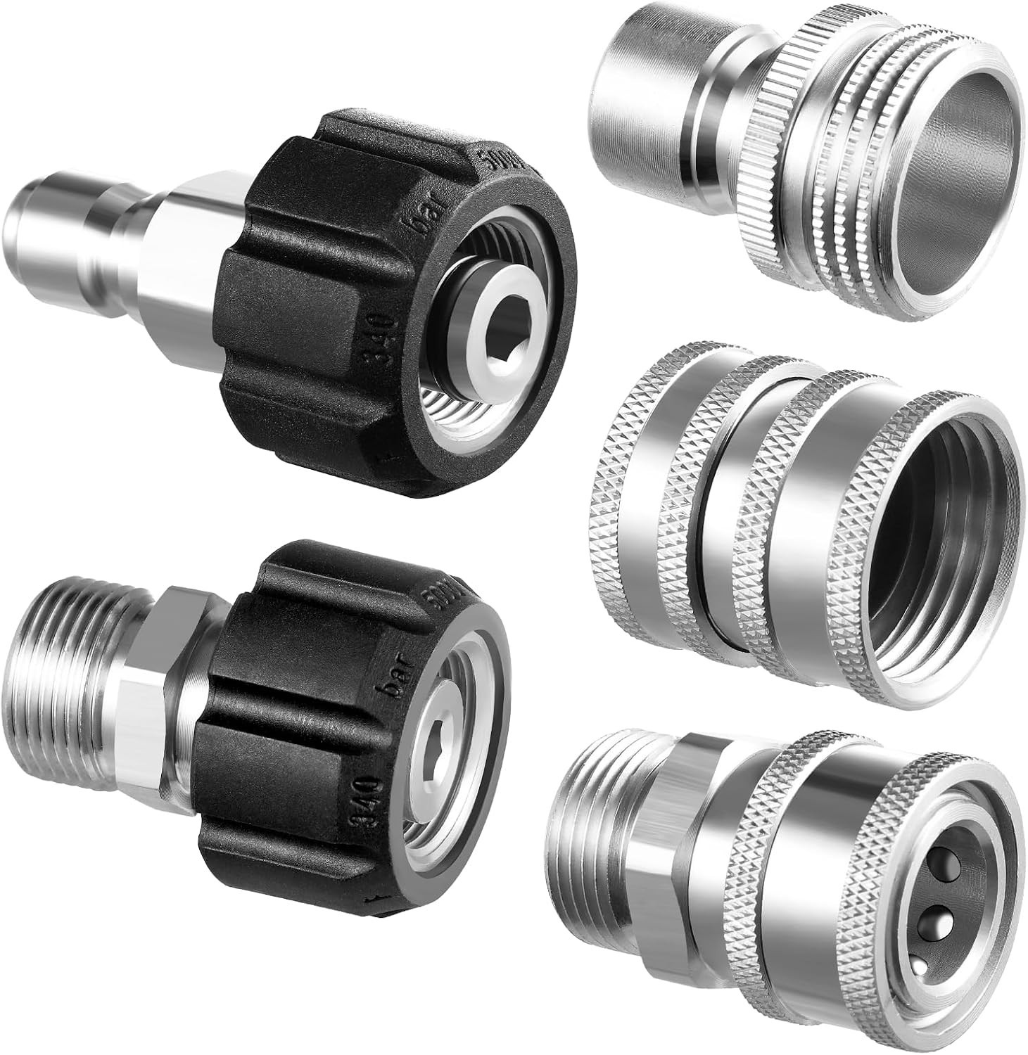 Heavy-Duty Quick Connect Pressure Washer Adapter Set | 5000 PSI Stainless Steel