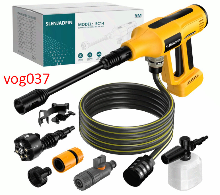 Cordless Pressure Washer 700 PSI for Dewalt 20V w/ 6-in-1 Nozzle Foam Gun