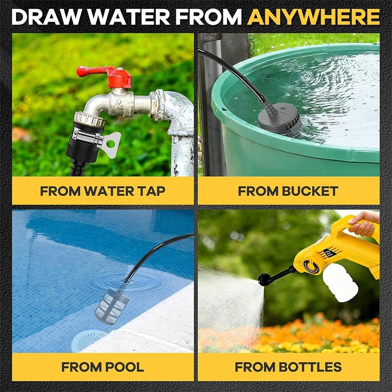 6in1 Cordless Car Washer FOR Dewalt 18V Battery High Pressure Water Spray Gun