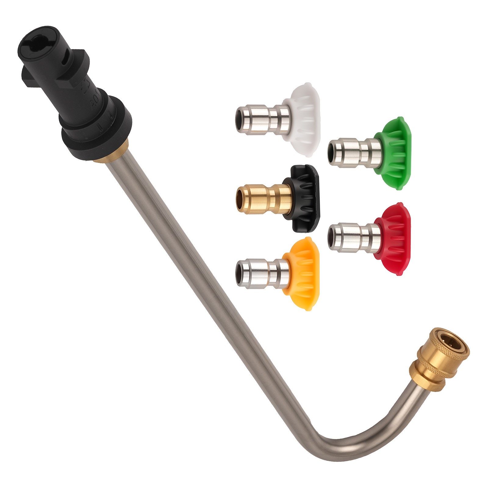 Heavy Duty Pressure Washer Gutter Cleaner Wand Attachment with 5 Nozzles K2-K7