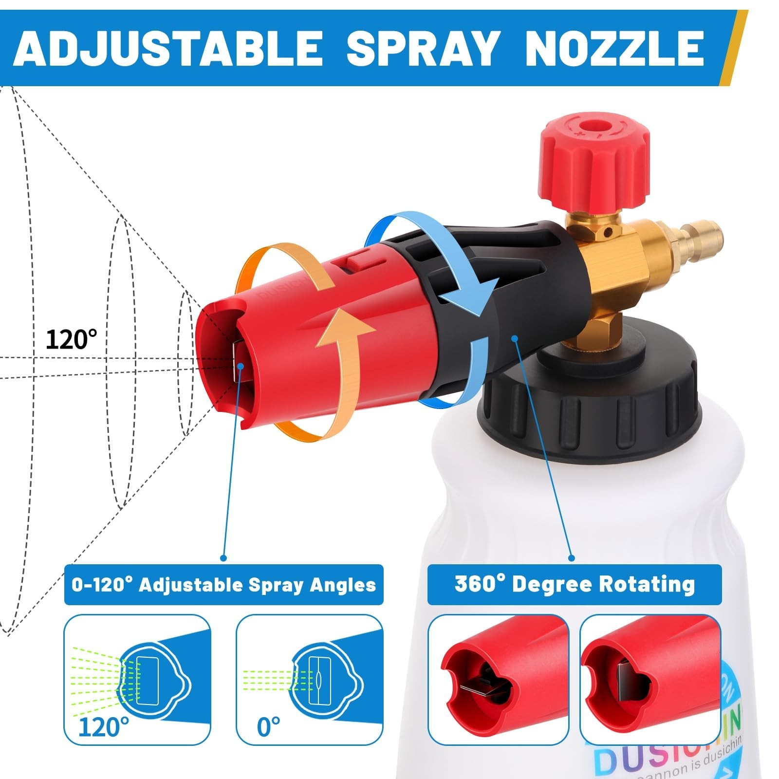 DUSICHIN Foam Cannon Short Pressure Washer Gun 1/4 Inch Quick Connector,Car W…