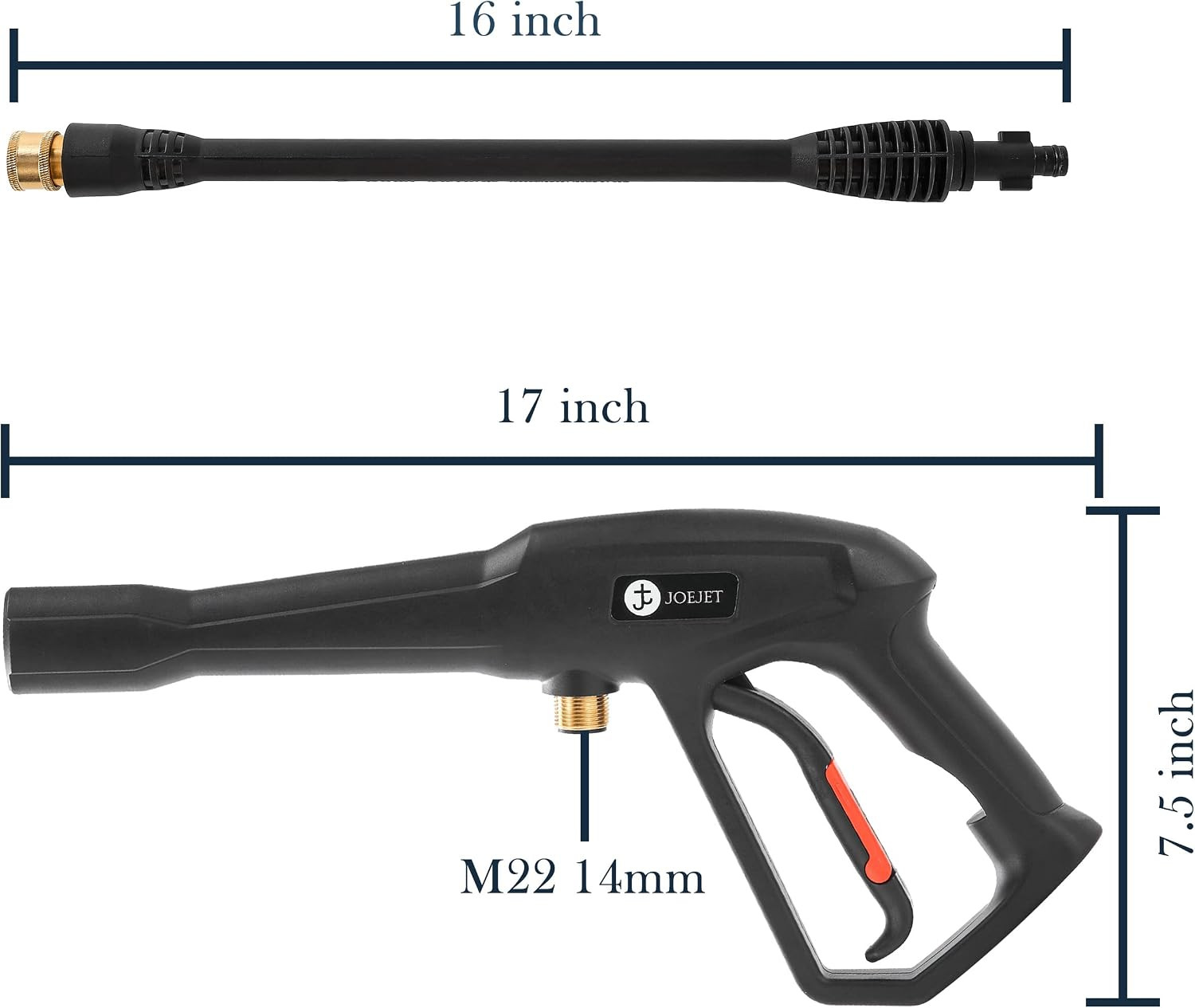 Pressure Washer Replacement Gun with Jet Wand and 5 Nozzle Tips | Compatible wit