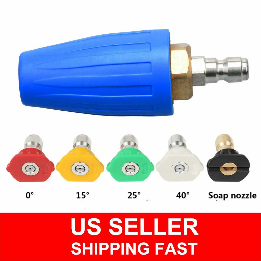 1/4″ High Pressure Washer Rotating Turbo Nozzle Spray Head Tip 2.5-4GPM 4000PSI