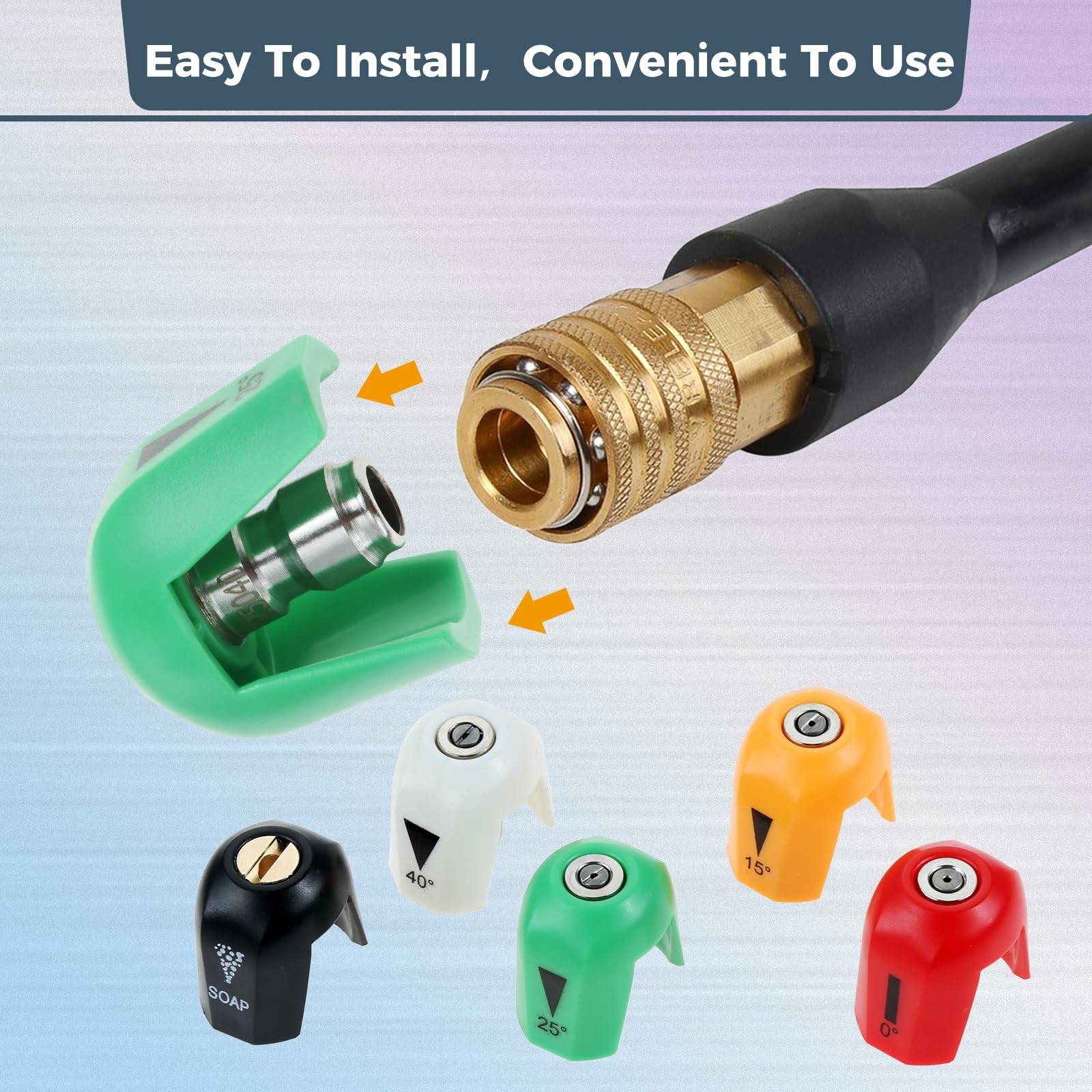 5 Pack SPX3000-TPS Quick Connect Spray Tips, Pressure Washer Nozzles Tip Set