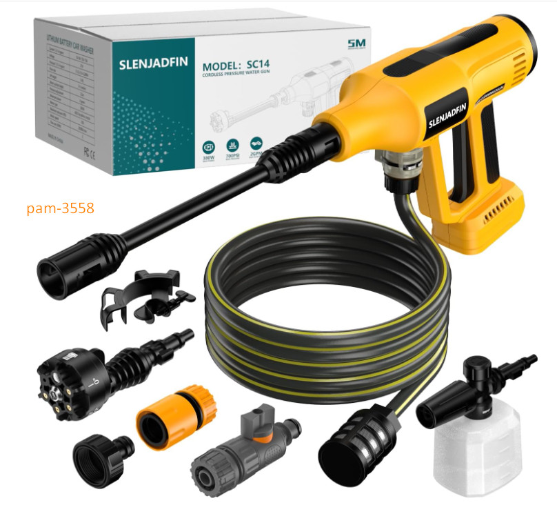 Cordless Pressure Washer 700 PSI, Handheld, 6-in-1 Nozzle,Foam Cannon,No Battery