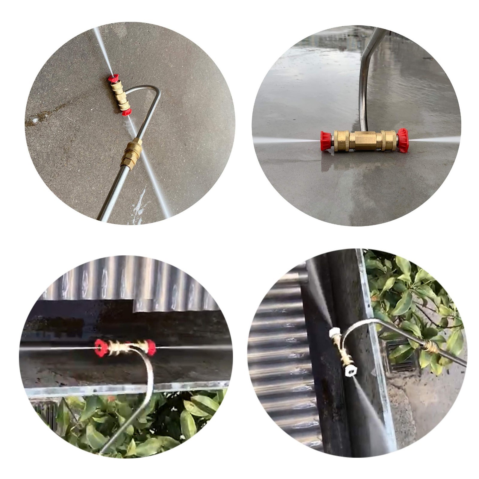 Gutter Cleaner Attachment for Pressure Washer – 4 Nozzle Tips, 4000 PSI, Quick C