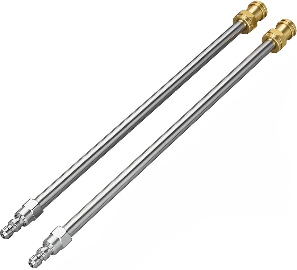 2 Pack 17 Inch Stainless Steel Pressure Washer Extension Wand 1/4″ Quick Connect